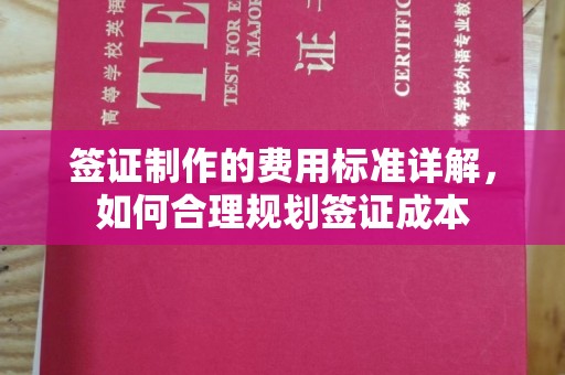 滁州签证制作的费用标准详解，如何合理规划签证成本